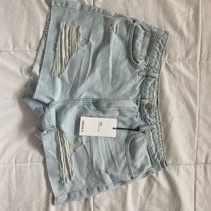 High waisted denim shorts